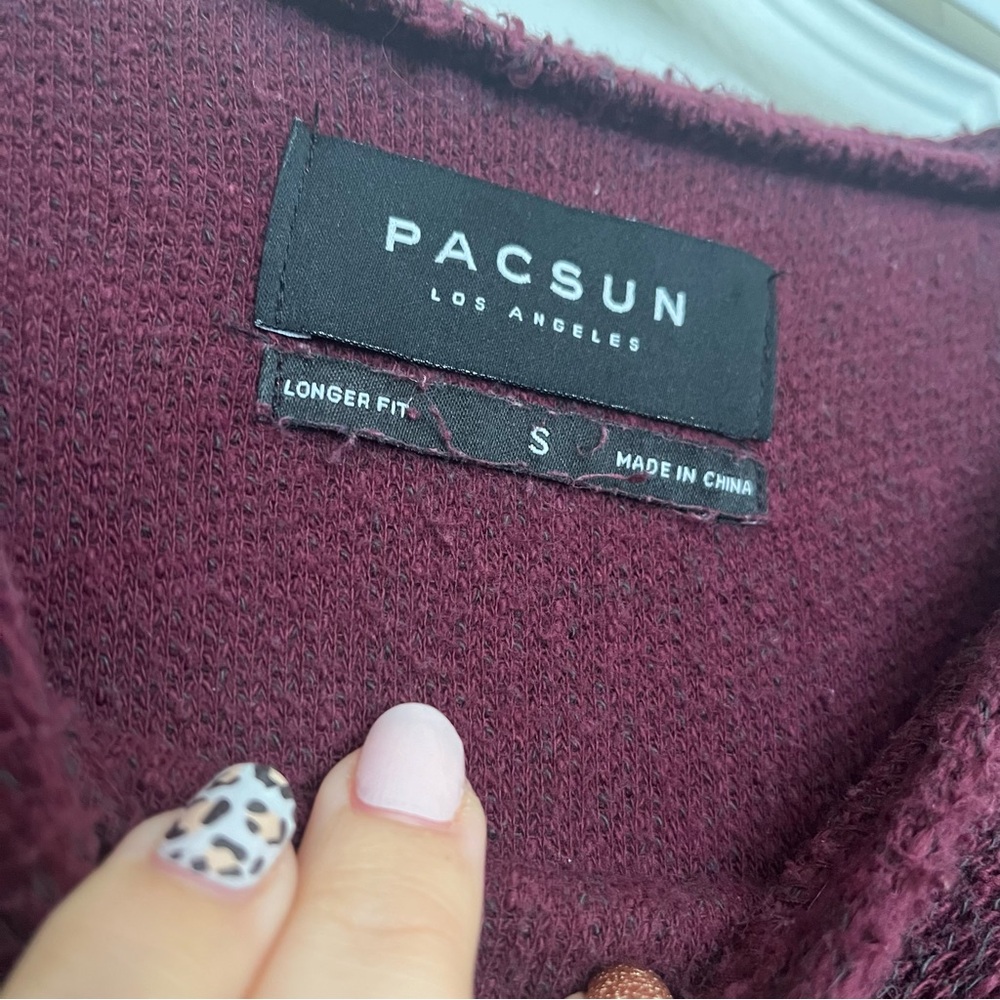 Men’s Pacsun Marled Burgundy Knit Sweater (Box C) - Picture 3 of 5